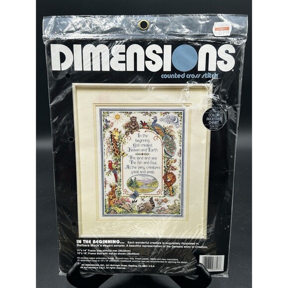 Dimensions In The Beginning Cross Stitch Kit #3717 Story of Creation 11 x 14 NEW - Picture 1 of 3